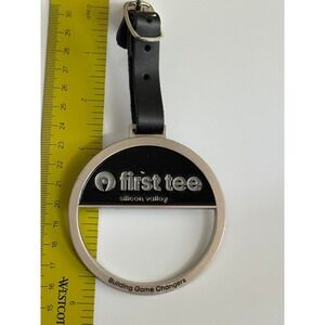 First Tee Silicon Valley Golf Bag Tag Metal Leather Strap Building Game Changers